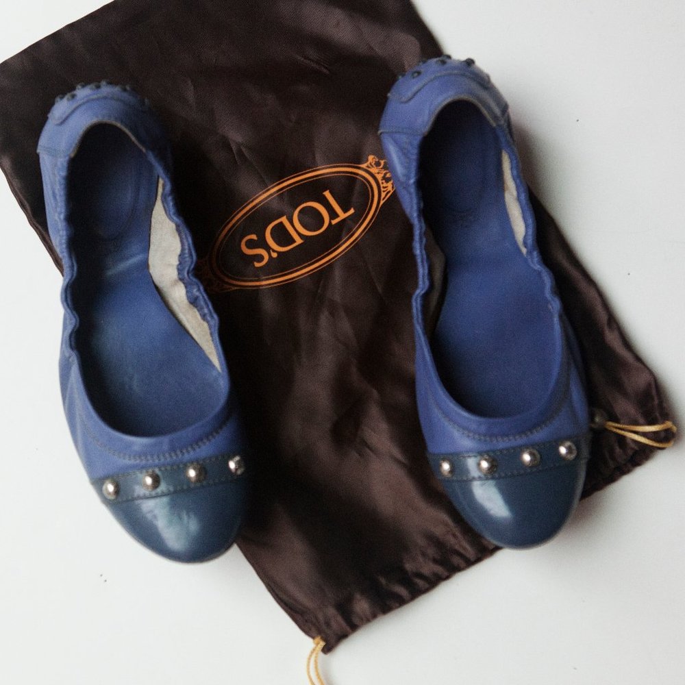 TODS PURPLE BALLET FLATS SIZE US 6
